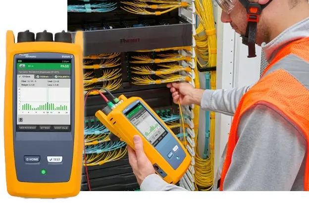 certifiber-Optical Loss Test Set in use